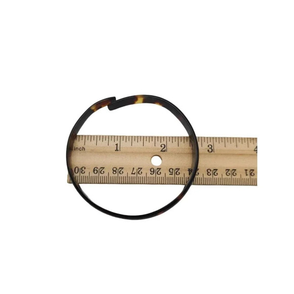 Faux Tortoise Shell Thin Flapper Bypass Bangle Bracelet Vintage - Picture 5 of 5